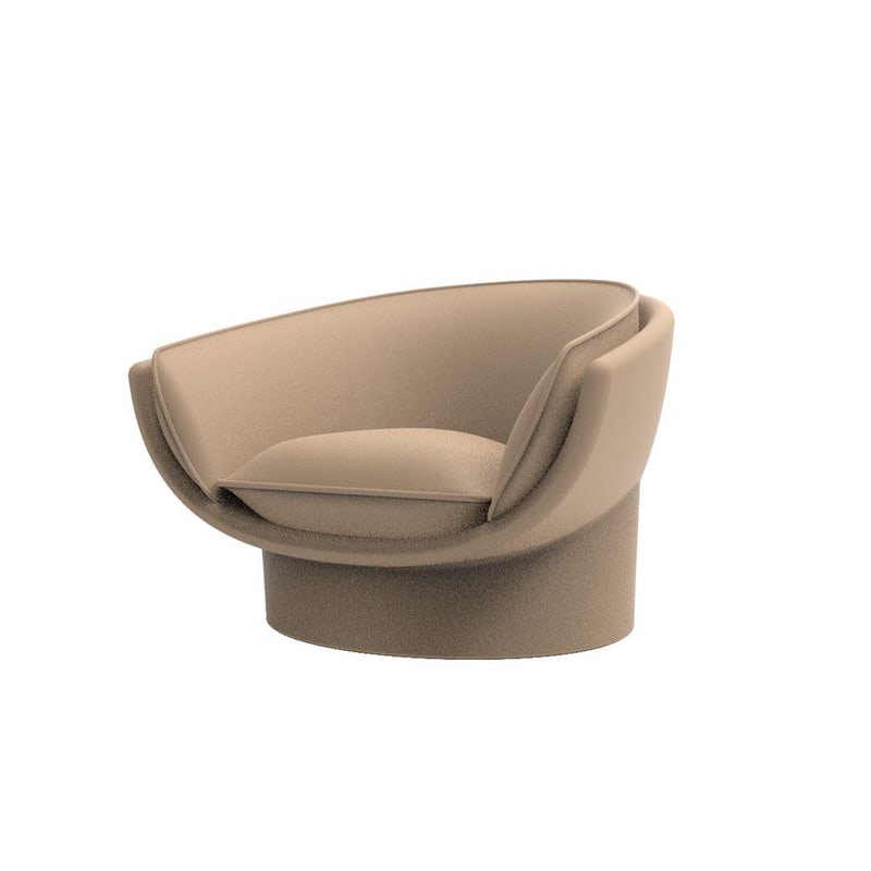 Fauteuil lounge LUNA - Camel