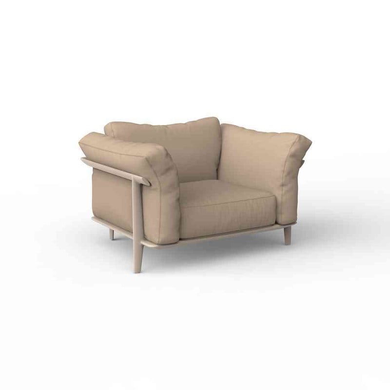 Fauteuil lounge PASADENA - crème