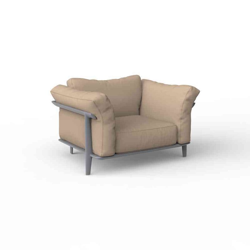 Fauteuil lounge PASADENA - gris