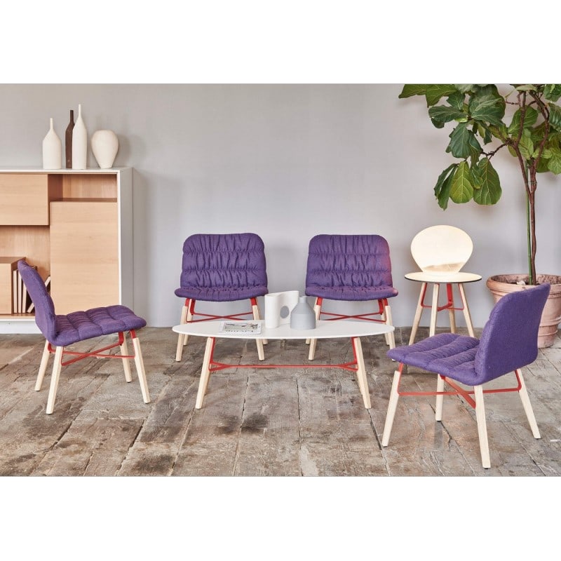 Fauteuil lounge pieds bois LIU - MIDJ
