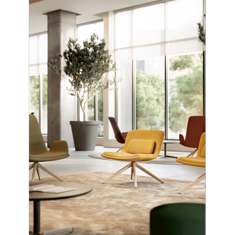 Fauteuil pivotant GLOVE LOUNGE dossier bas