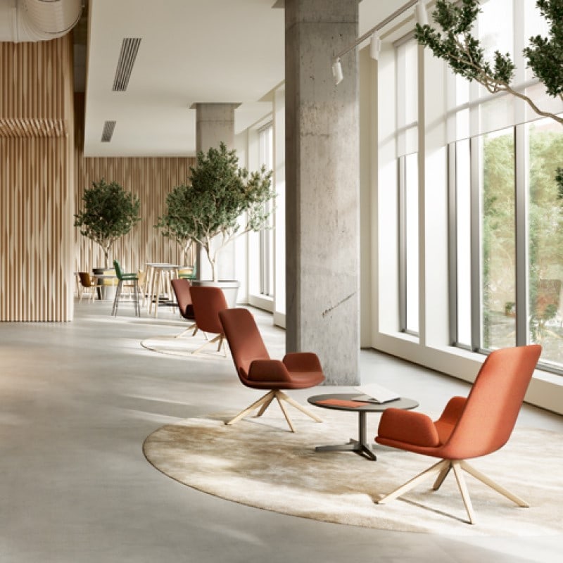 Fauteuil pivotant GLOVE LOUNGE dossier haut
