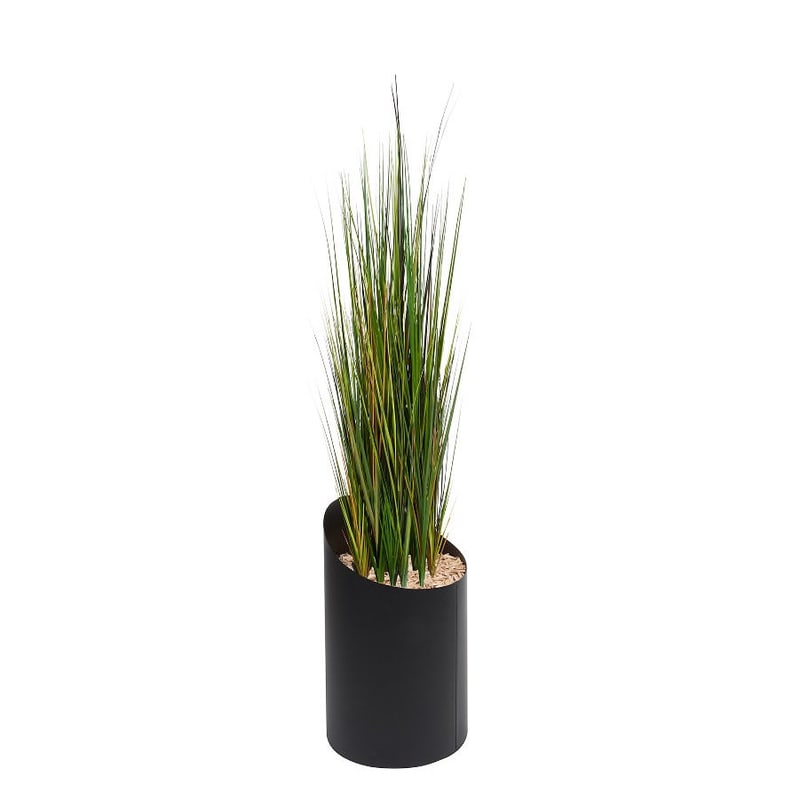 Herbes artificielles en bac métal VAGUE