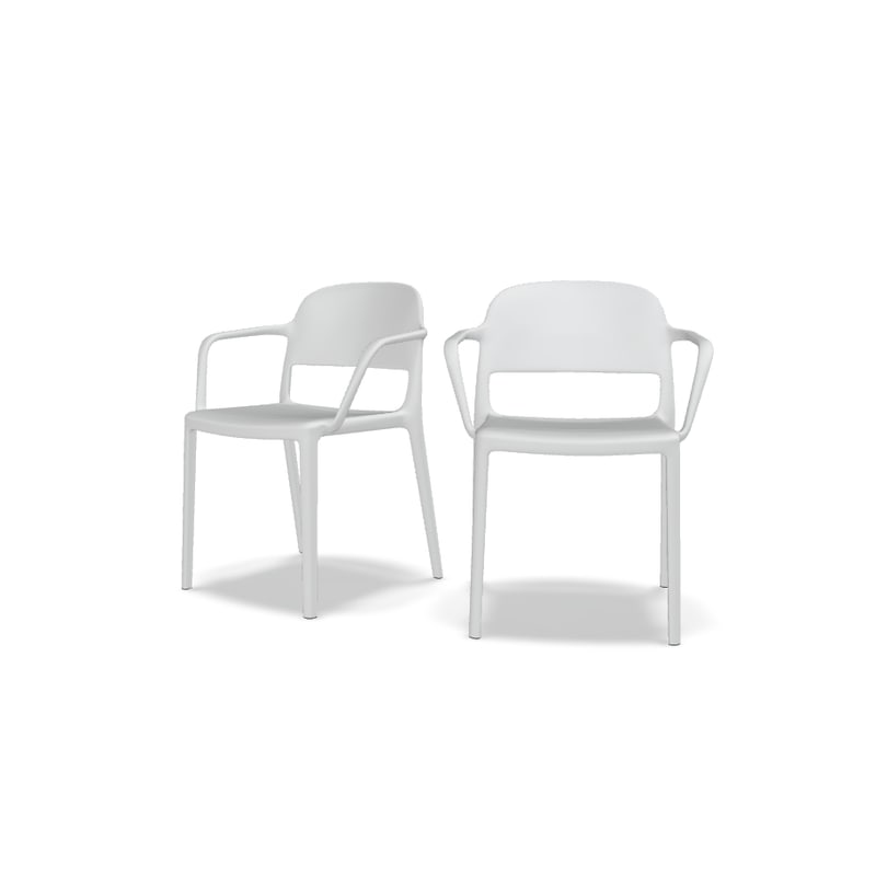 Lot de 2 chaises avec acc. BLENDY - blanc