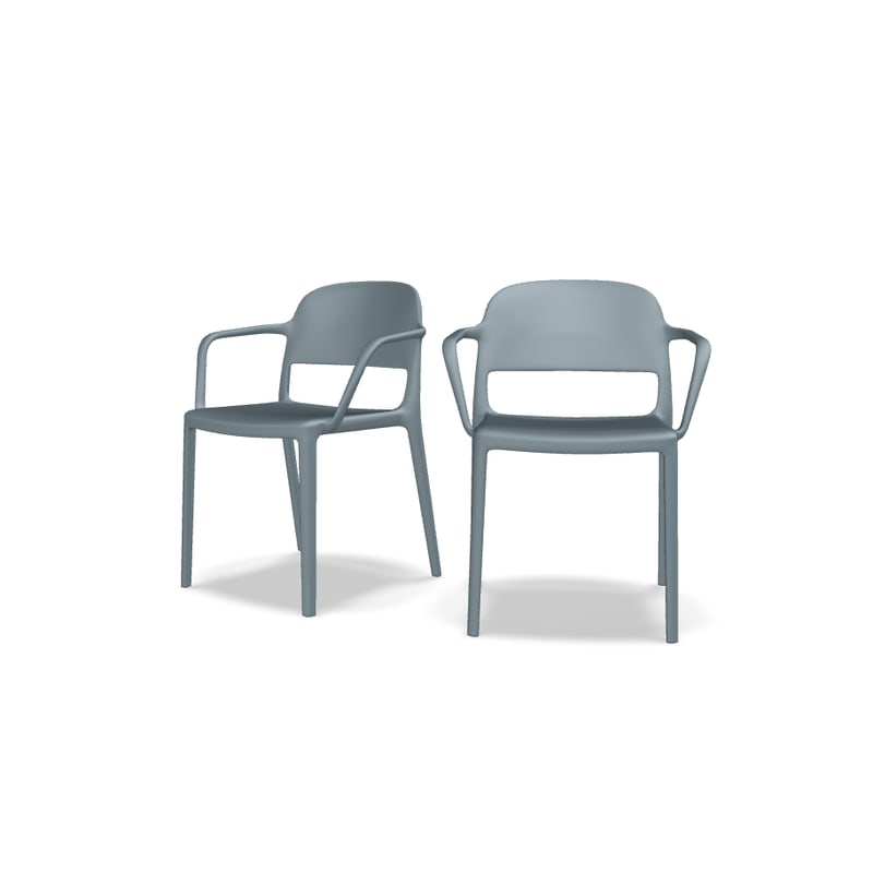 Lot de 2 chaises avec acc. BLENDY - bleu