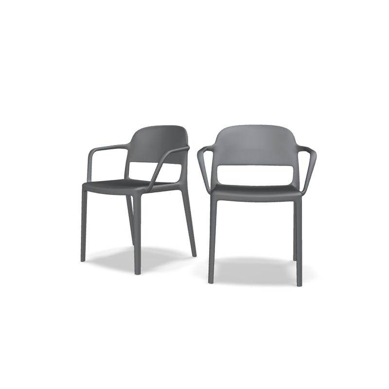 Lot de 2 chaises avec acc. BLENDY - gris clair