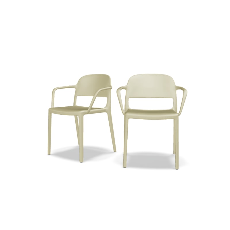 Lot de 2 chaises avec acc. BLENDY - jaune