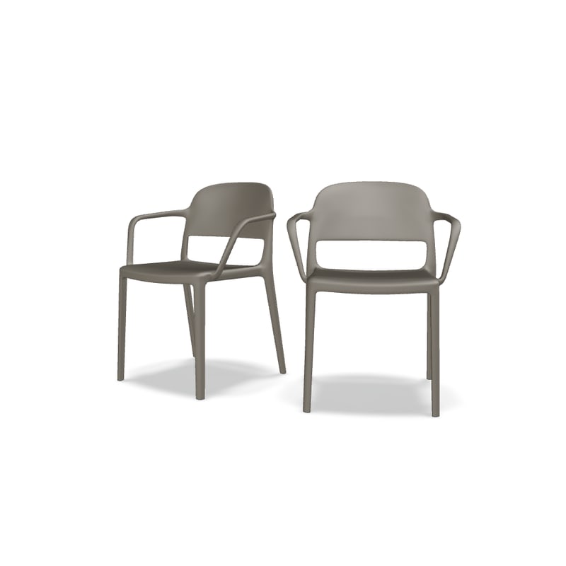 Lot de 2 chaises avec acc. BLENDY - marron