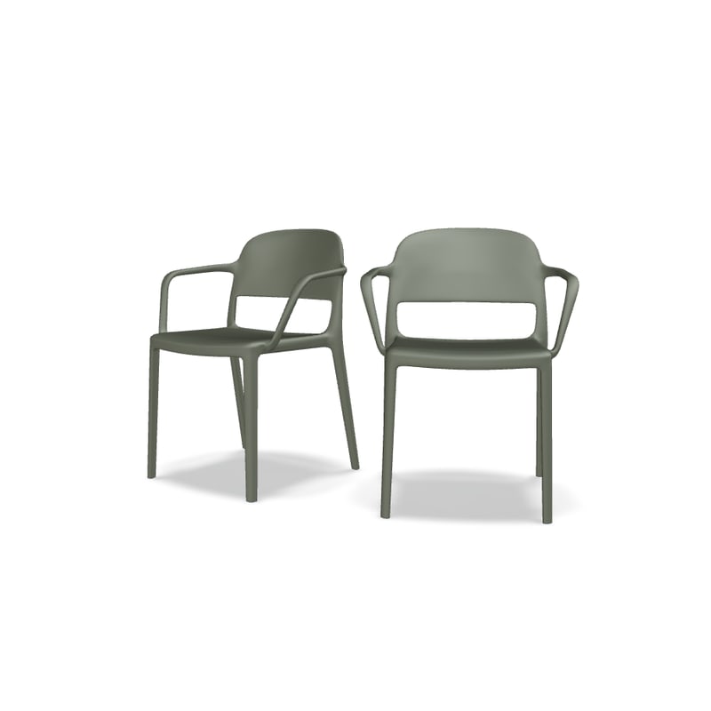 Lot de 2 chaises avec acc. BLENDY - olive