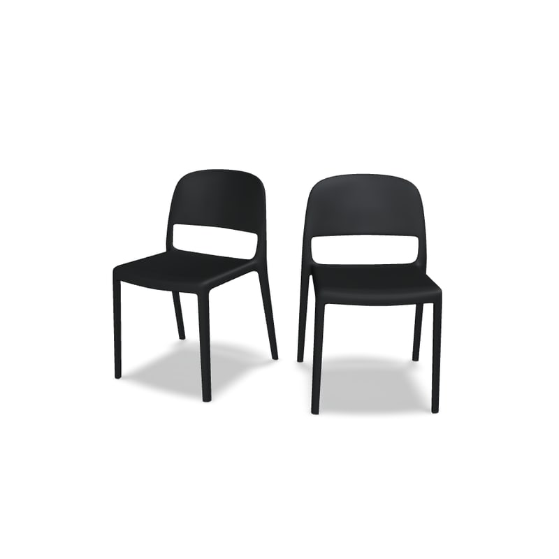 Lot de 2 chaises BLENDY - noir