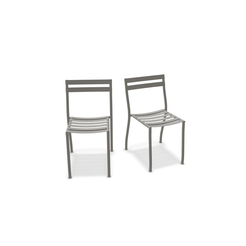 Lot de 2 chaises en métal FLANER - beige