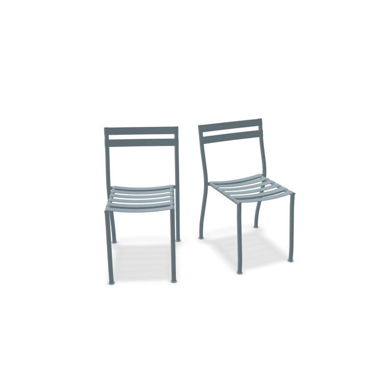 Lot de 2 chaises en métal FLANER - bleu