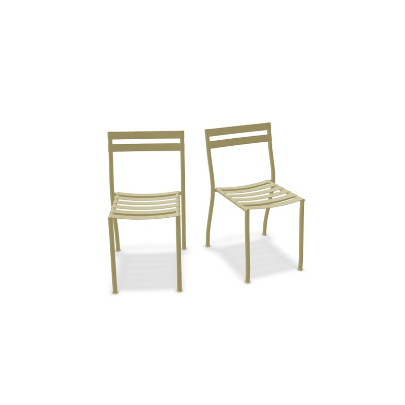 Lot de 2 chaises en métal FLANER - jaune