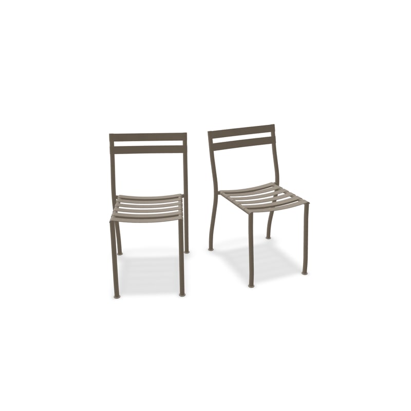 Lot de 2 chaises en métal FLANER - marron