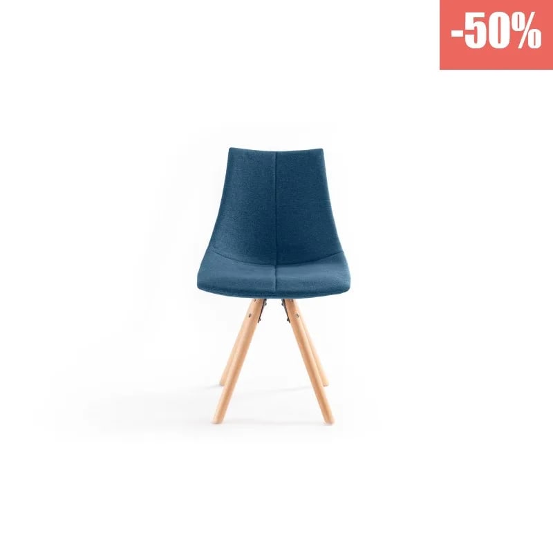 Lot de 2 chaises en tissu pied bois AWITE
