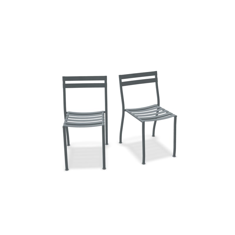 Lot de 2 chaises FLANER - gris foncé