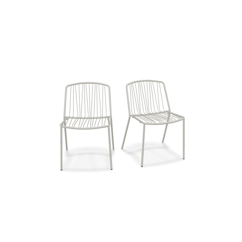 Lot de 2 chaises in & out BRIS - blanc perle