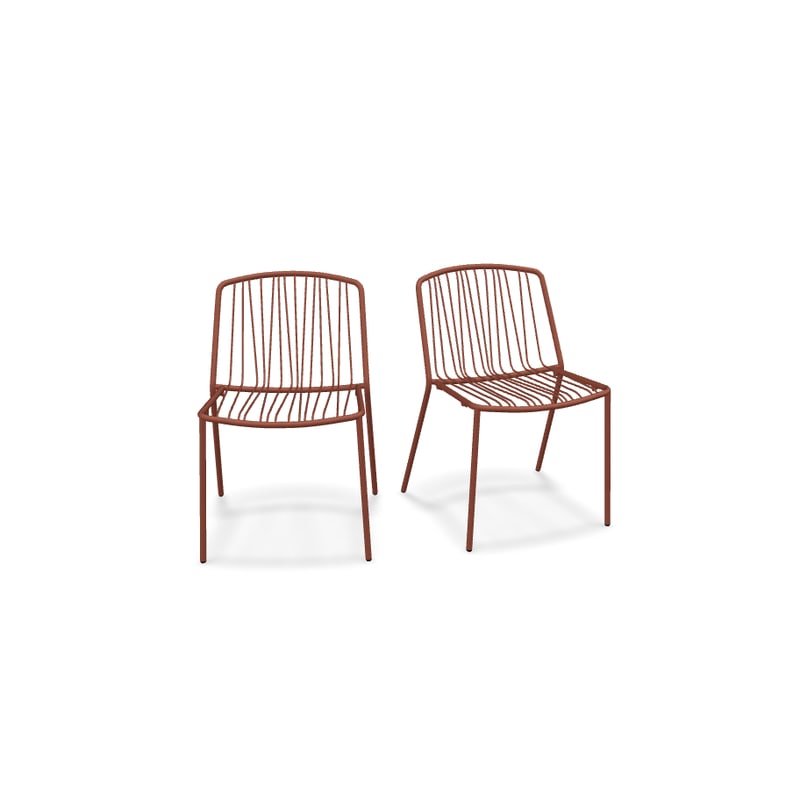 Lot de 2 chaises in & out BRIS - brique