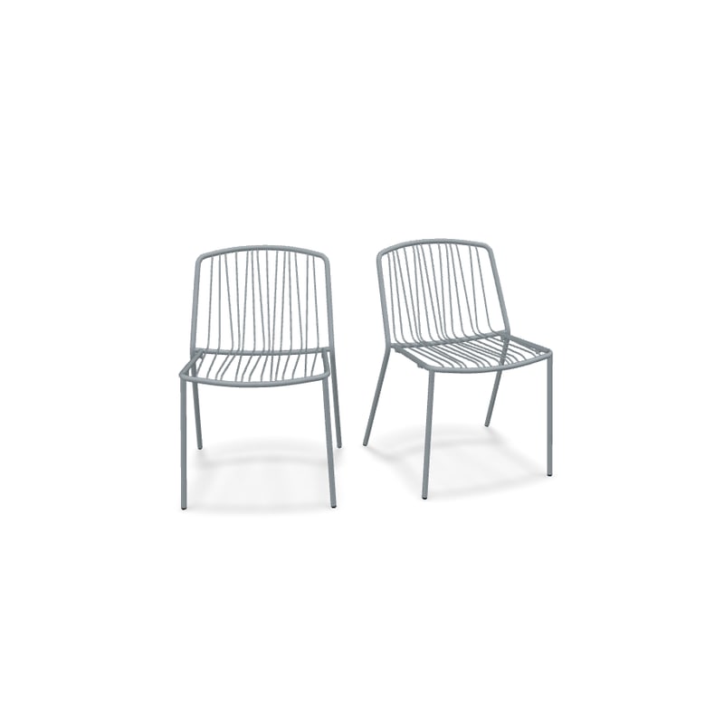 Lot de 2 chaises in & out BRIS - gris foncé