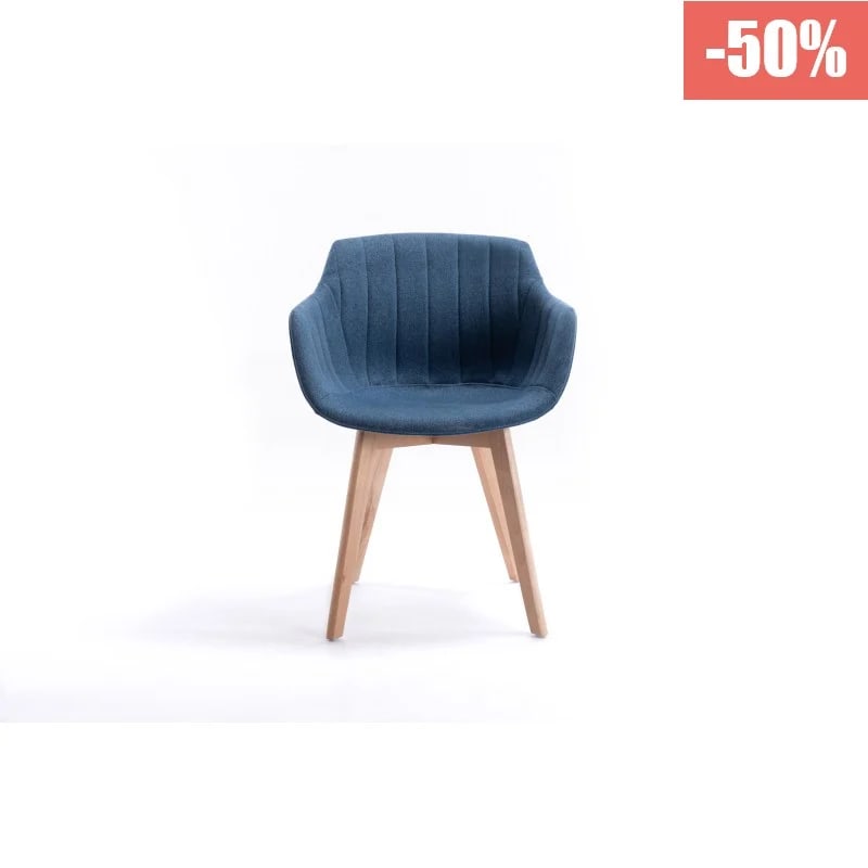 Lot de 2 chaises pied bois YVANI