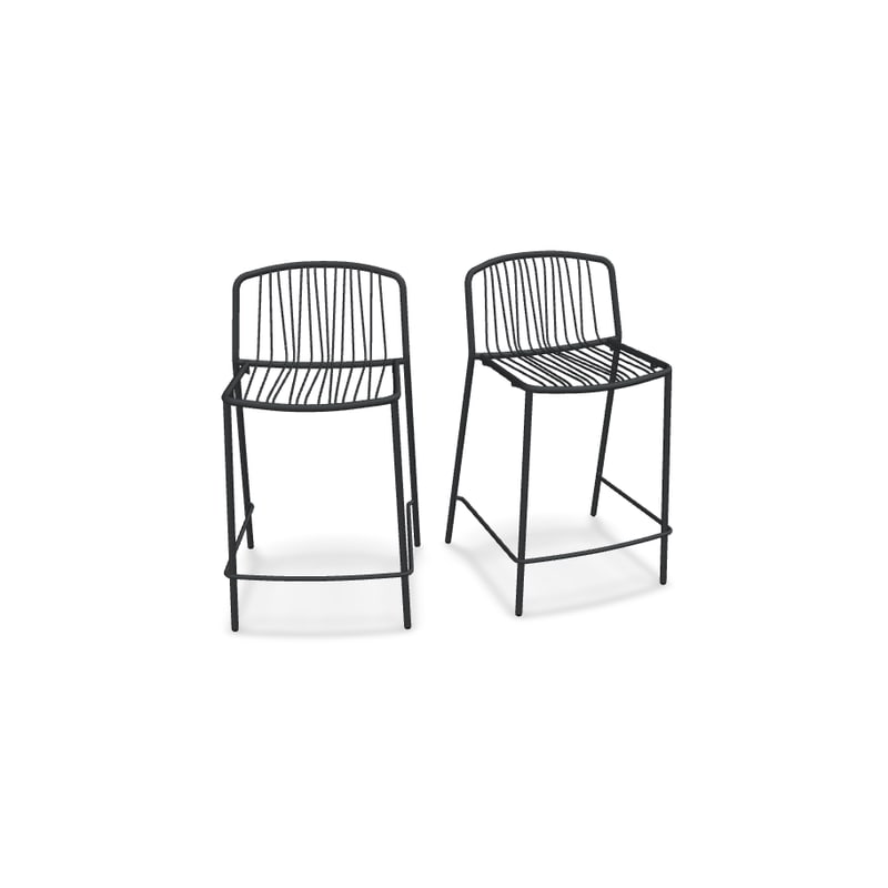 Lot de 2 tabourets haut BRIS - anthracite