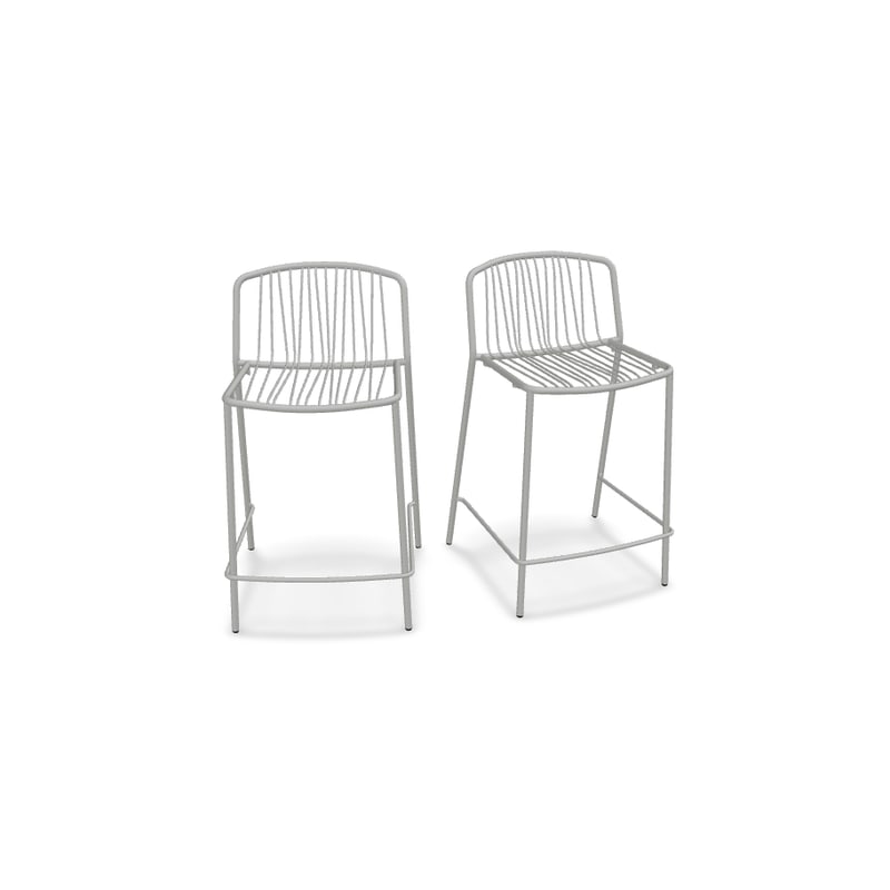Lot de 2 tabourets haut BRIS - gris clair