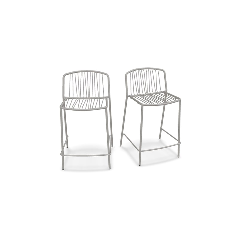 Lot de 2 tabourets haut in & out BRIS - beige