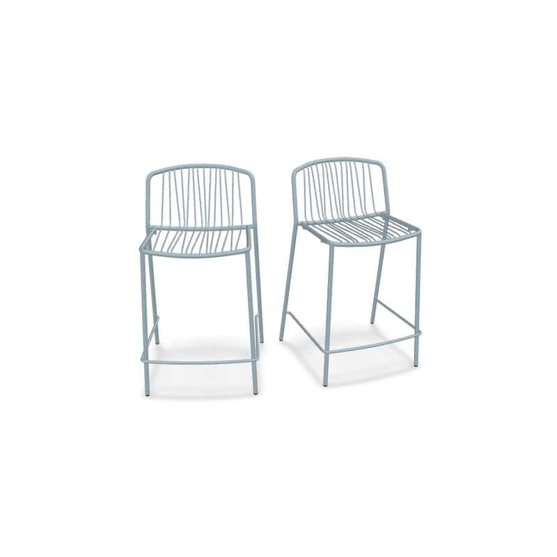 Lot de 2 tabourets haut in & out BRIS - bleu
