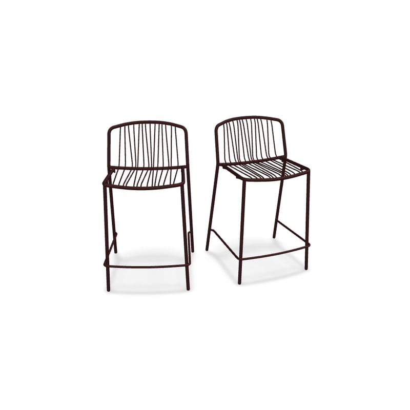 Lot de 2 tabourets haut in & out BRIS - bordeaux