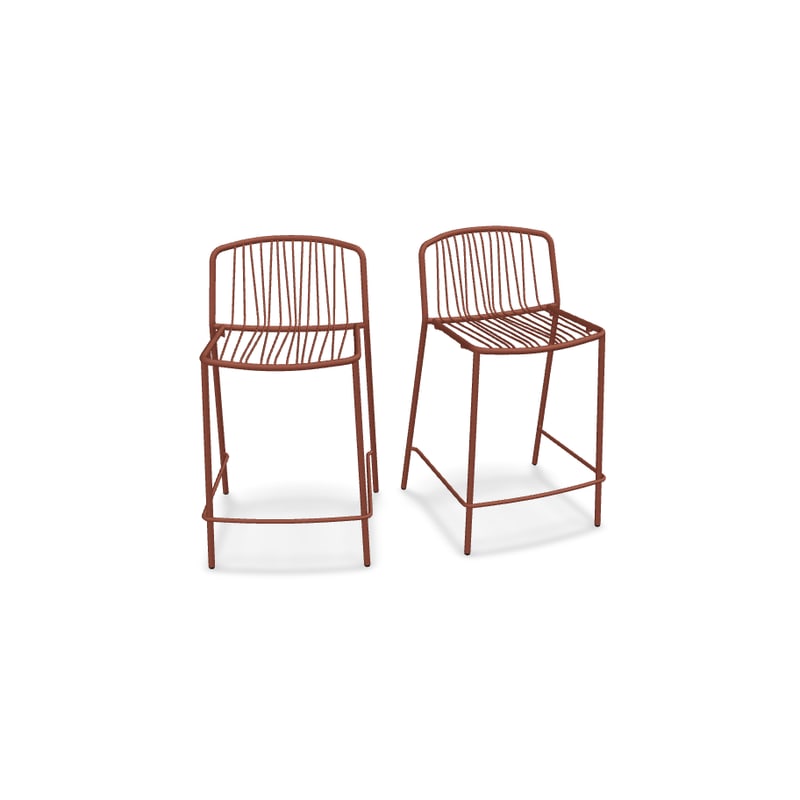Lot de 2 tabourets haut in & out BRIS - brique
