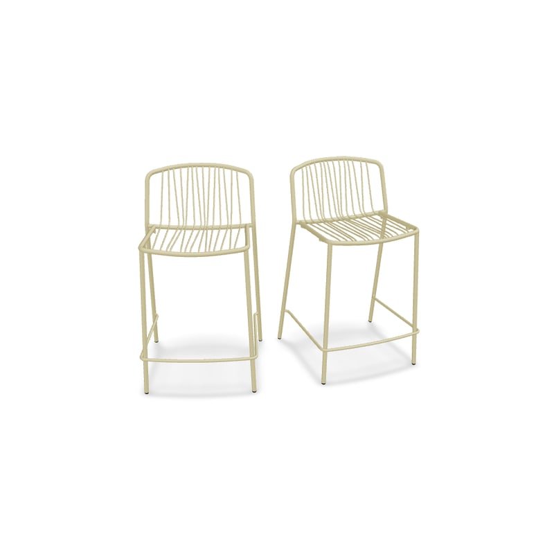 Lot de 2 tabourets haut in & out BRIS - jaune
