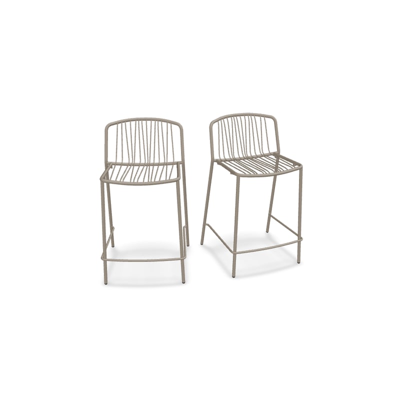Lot de 2 tabourets haut in & out BRIS - marron