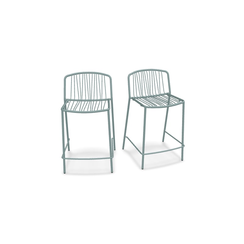 Lot de 2 tabourets haut in & out BRIS - vert