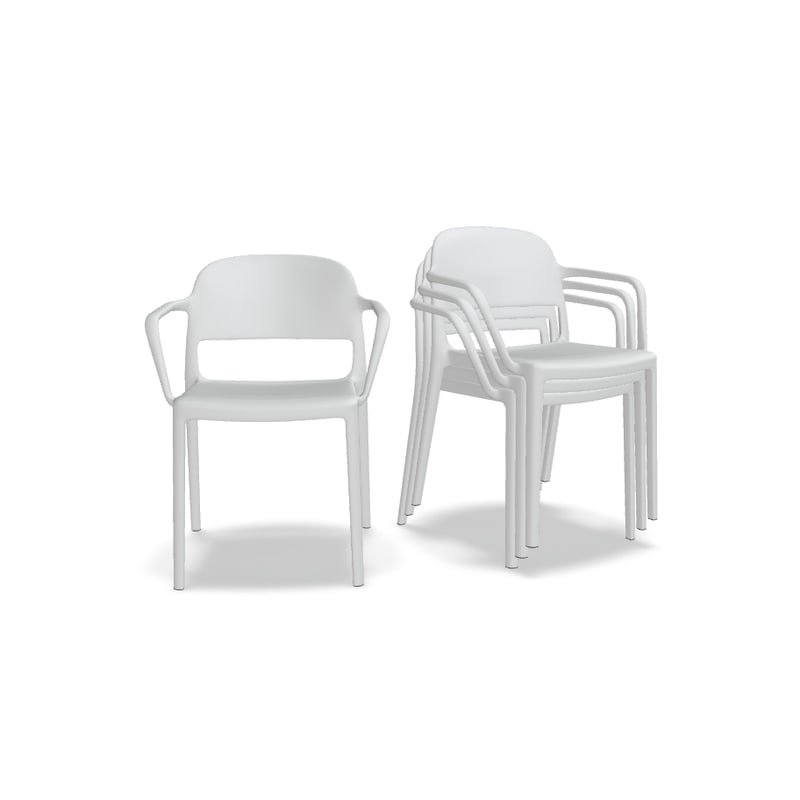Lot de 4 chaises avec acc. BLENDY - blanc