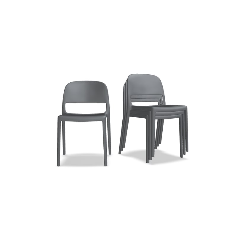 Lot de 4 chaises BLENDY - gris clair
