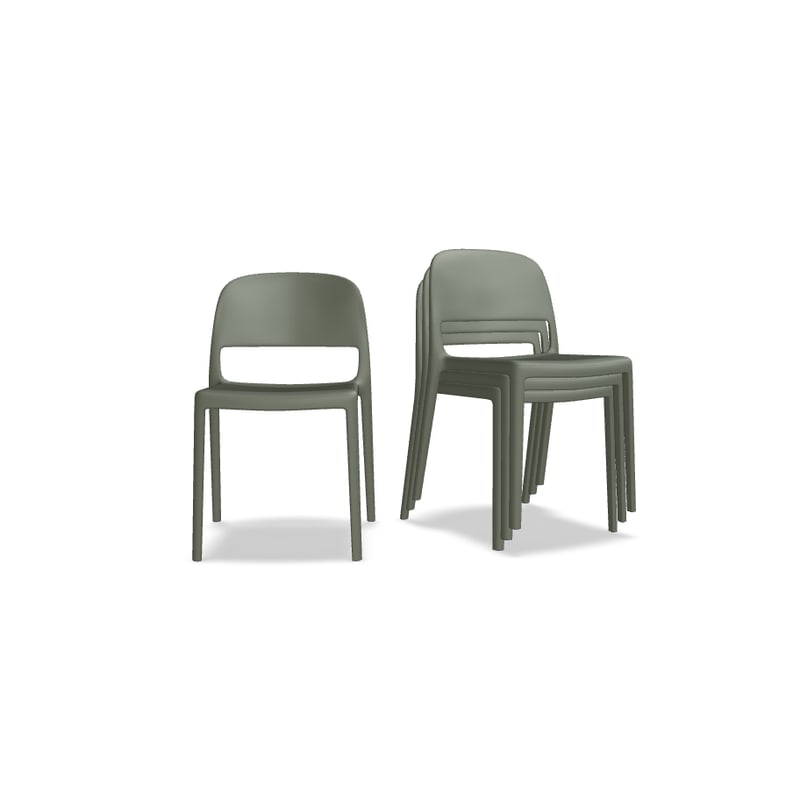 Lot de 4 chaises BLENDY - olive
