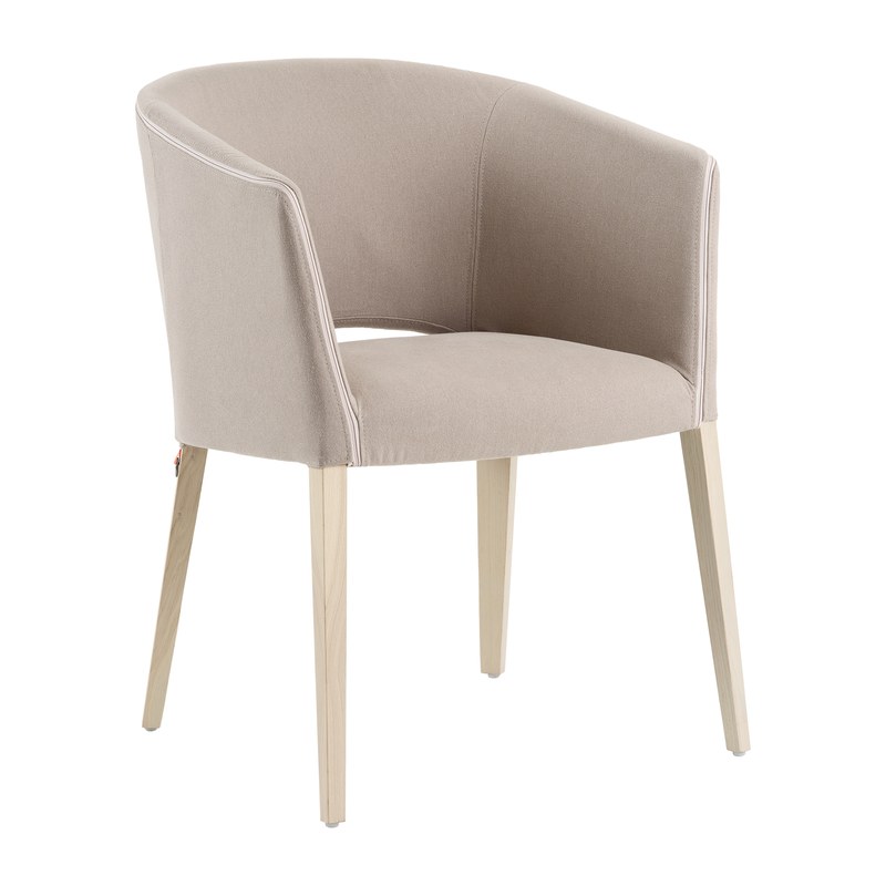 Chaise CUORI C02 piétement bois avec accoudoirs