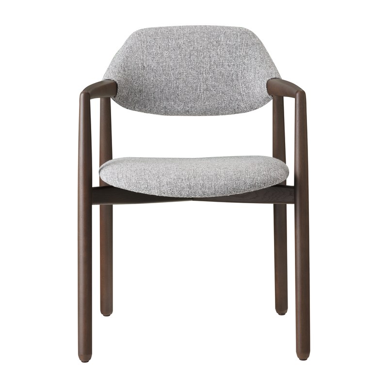 Chaise KNUT C02 piétement bois avec accoudoirs bas