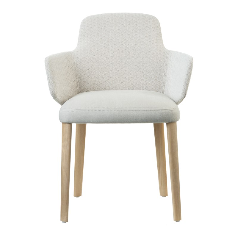 Chaise LEI C04 piétement bois avec accoudoirs