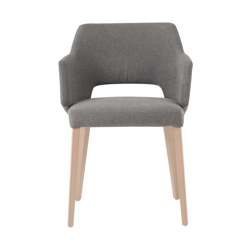 Chaise LENA C02 piétement bois avec accoudoirs