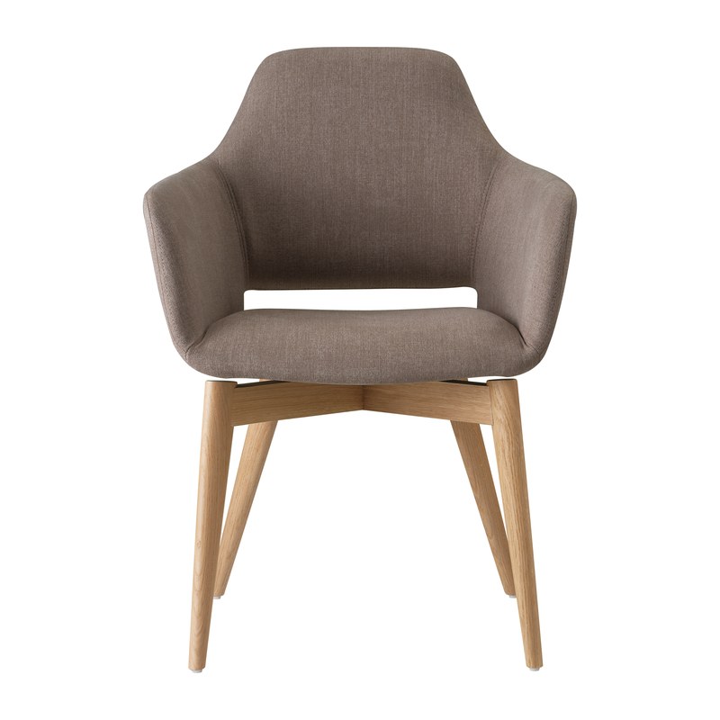 Chaise LOLA C30 piétement bois avec accoudoirs