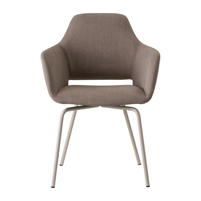 Chaise LOLA C32 piétement métal avec accoudoirs
