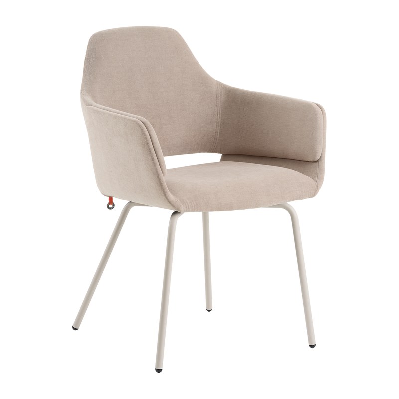 Chaise LOTUS C04 piétement métal avec accoudoirs