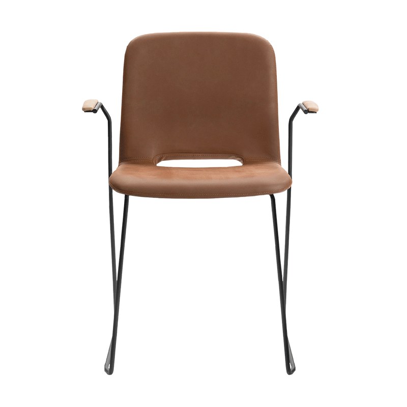 Chaise PAMP C12 piétement métal avec accoudoirs