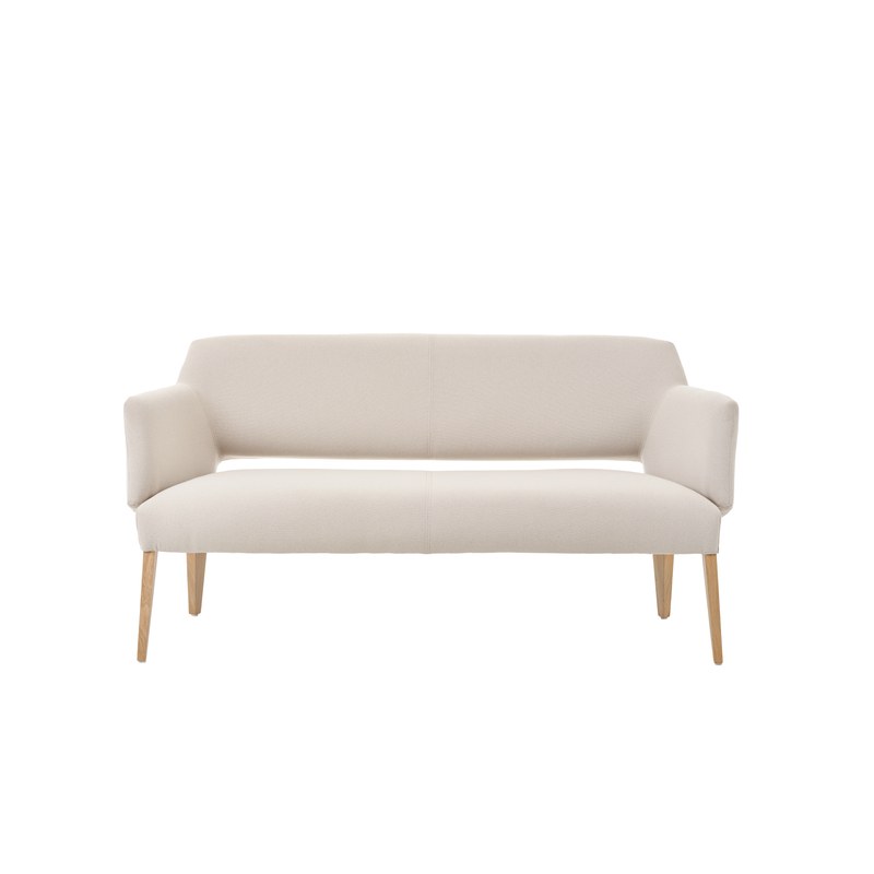 Fauteuil LENA R06 piétement bois deux places avec accoudoirs