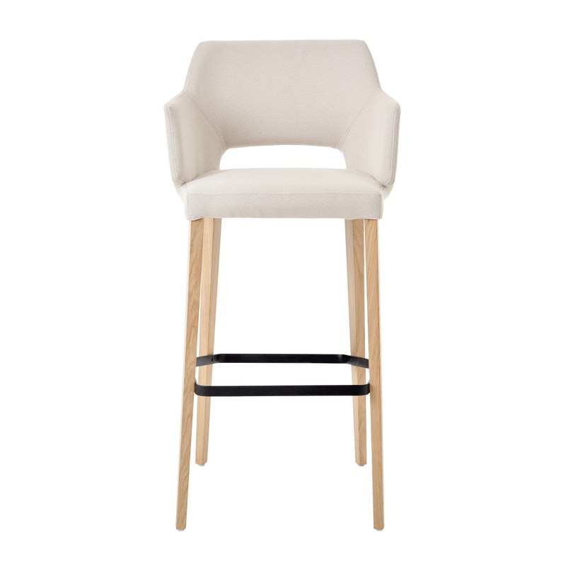 Tabouret LENA C08 piétement bois avec accoudoirs