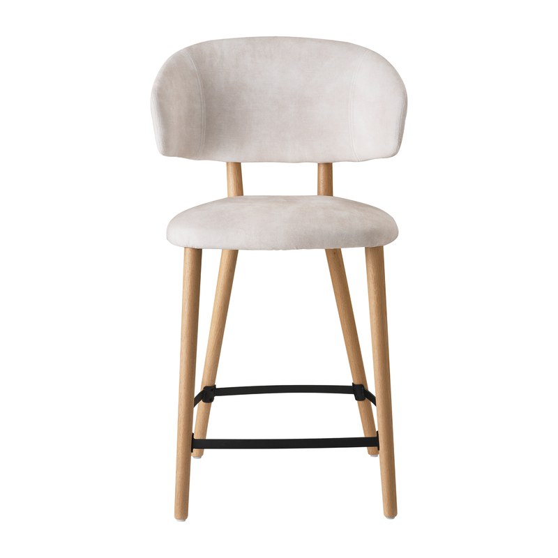 Tabouret TORO C10 piétement bois avec accoudoirs