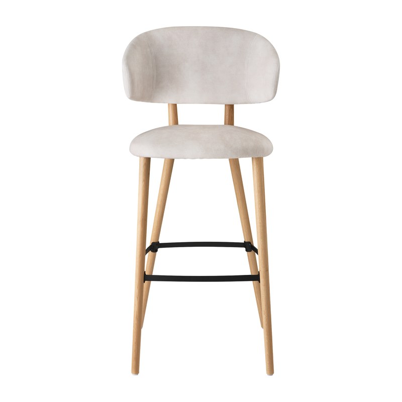 Tabouret TORO C12 piétement bois avec accoudoirs