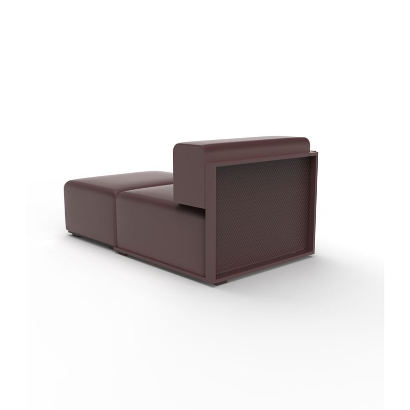 Module chaise-longue droit THE FACTORY - grenat