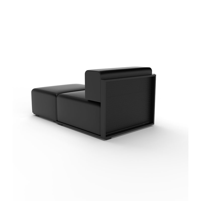 Module chaise-longue droit THE FACTORY - noir